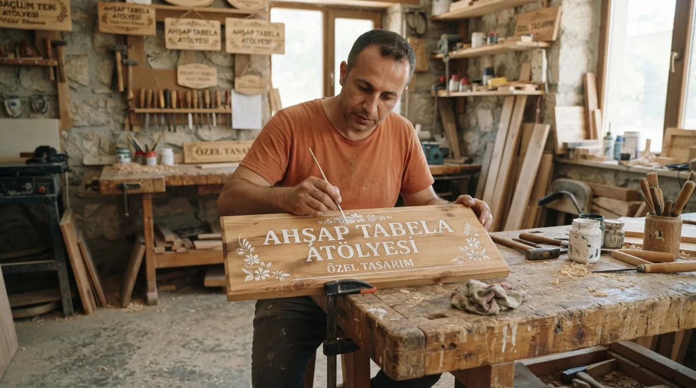 Ahşap Tabela