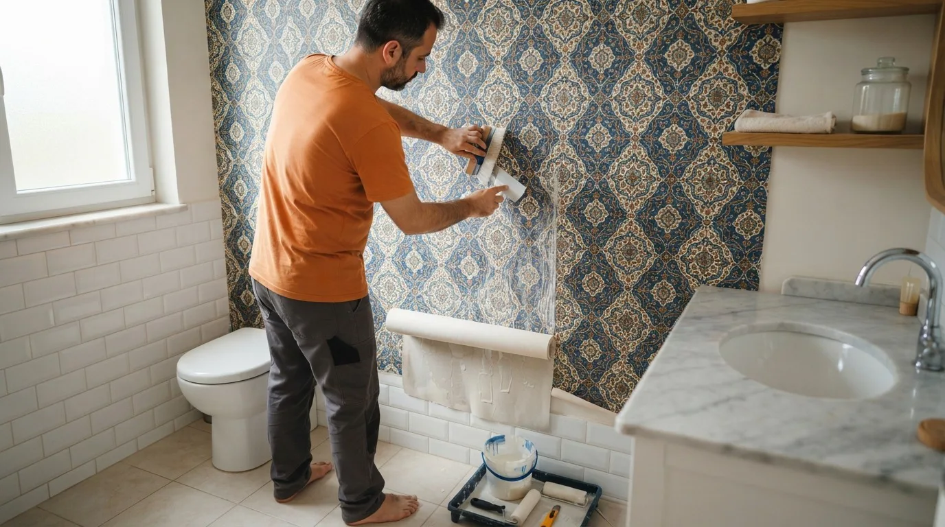 Banyo Duvar Kağıdı Kaplama